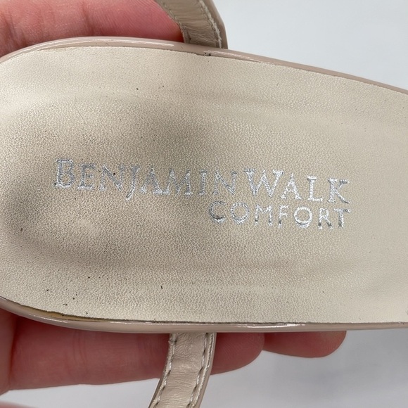 Benjamin Walk Comfort Heel Women's 7 Tan Nude Pumps Open Toe Ankle Strap Shoes - Picture 12 of 13